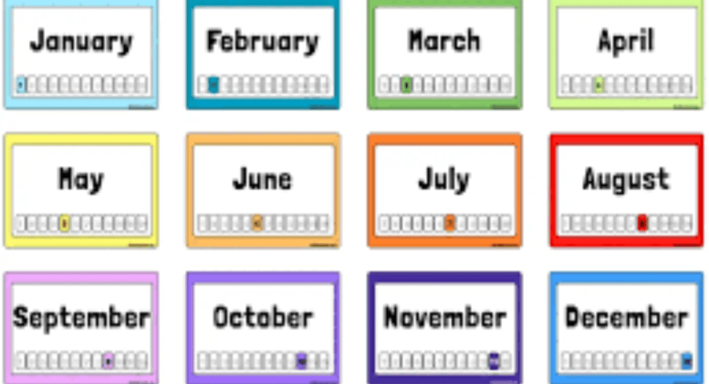 Months of the Year in 5 Languages